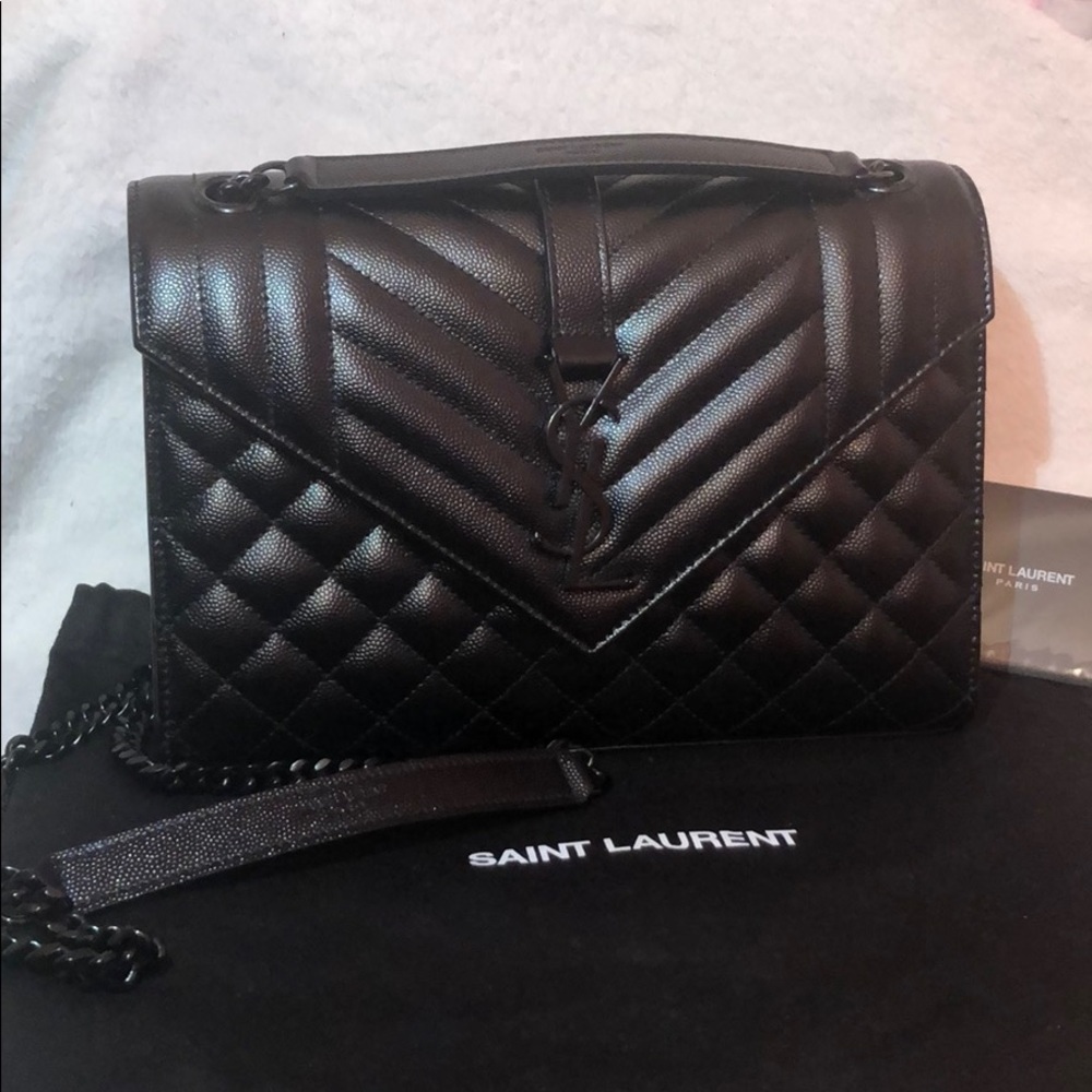 YSL Monogram Medium Leather Shoulder Bag